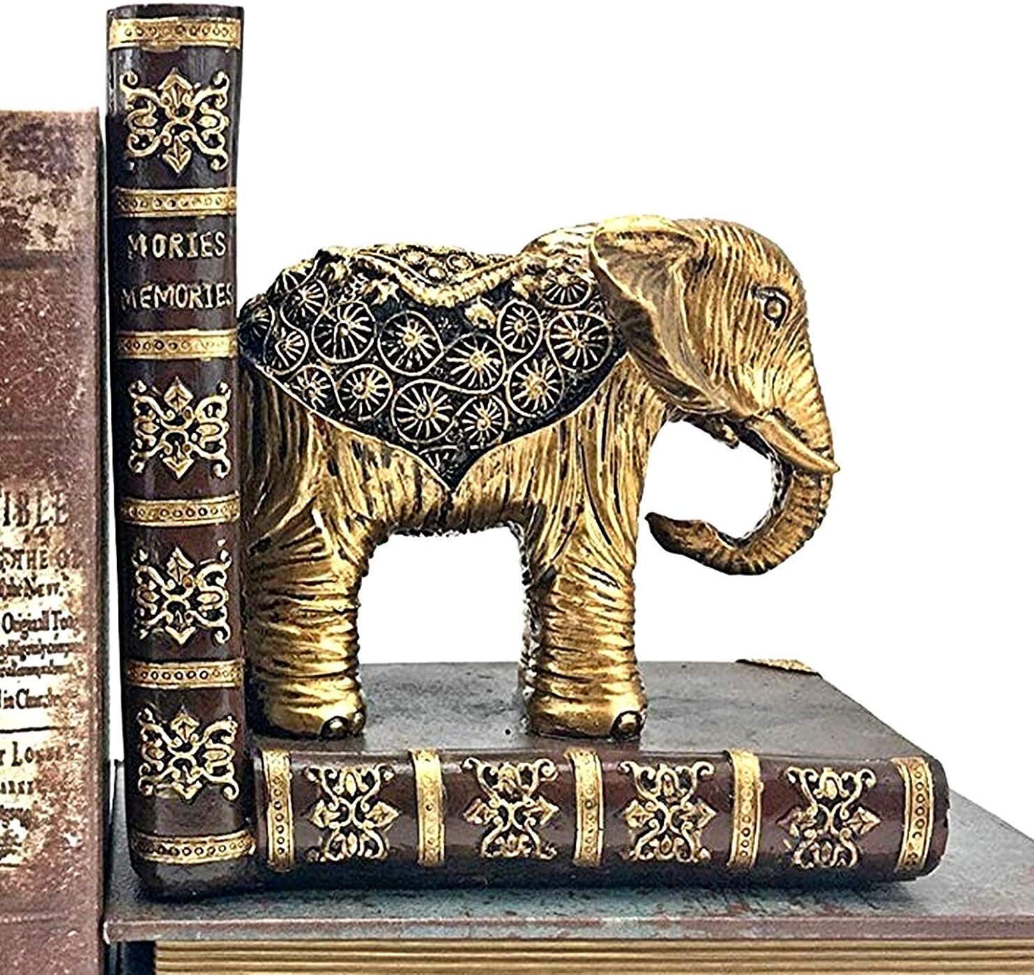 Elephant Bookends Statues Heavy Duty Non Skid Decorative Etsy
