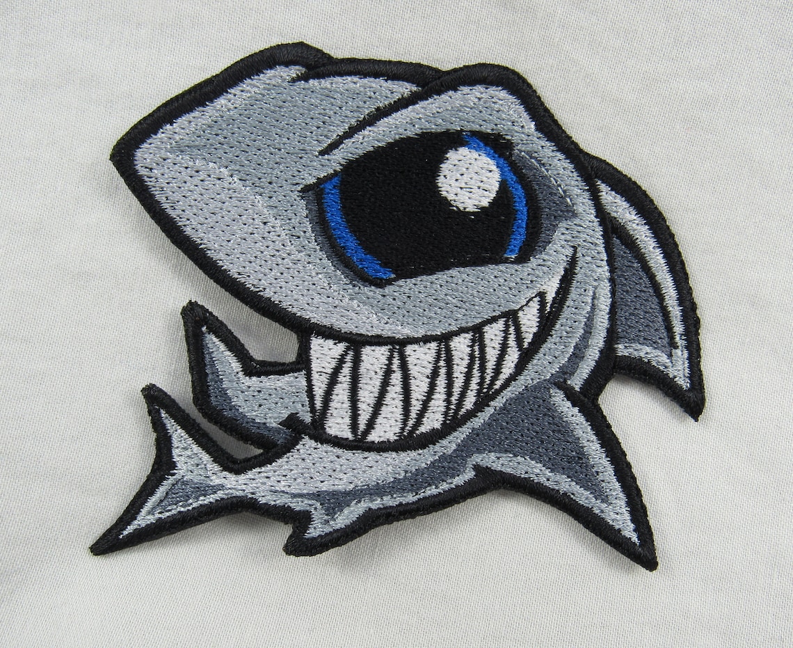 Shark Patch With Backing Options Etsy