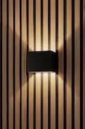 Wall lamp for acoustic panels - rechargeable - no drilling - 5000mAh battery - 3000K warm white light - with motion sensor - black product logo
