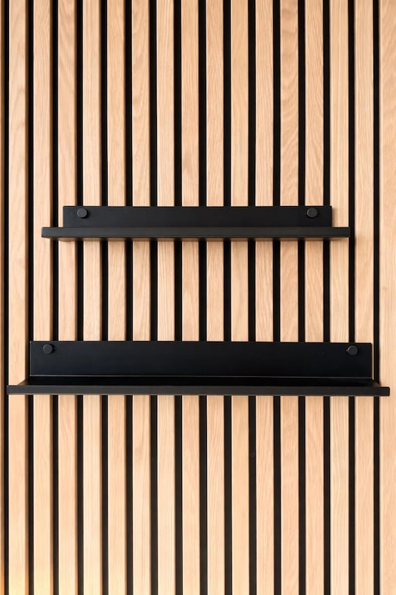 BTSAE Étagère pour panneaux acoustiques sans perçage - En métal noir - Étagère murale - Accessoires de panneaux acoustiques - Étagère flottante pour salon, chambre à coucher, bureau, cuisine - Sans
