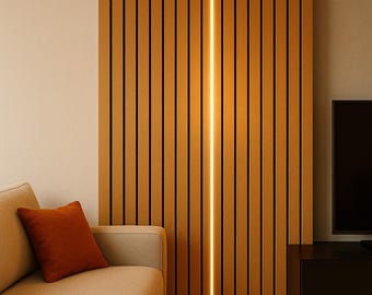 Bande LED noire pour panneaux muraux acoustiques – 2,40 m – lumière blanche chaude – avec adaptateur et télécommande