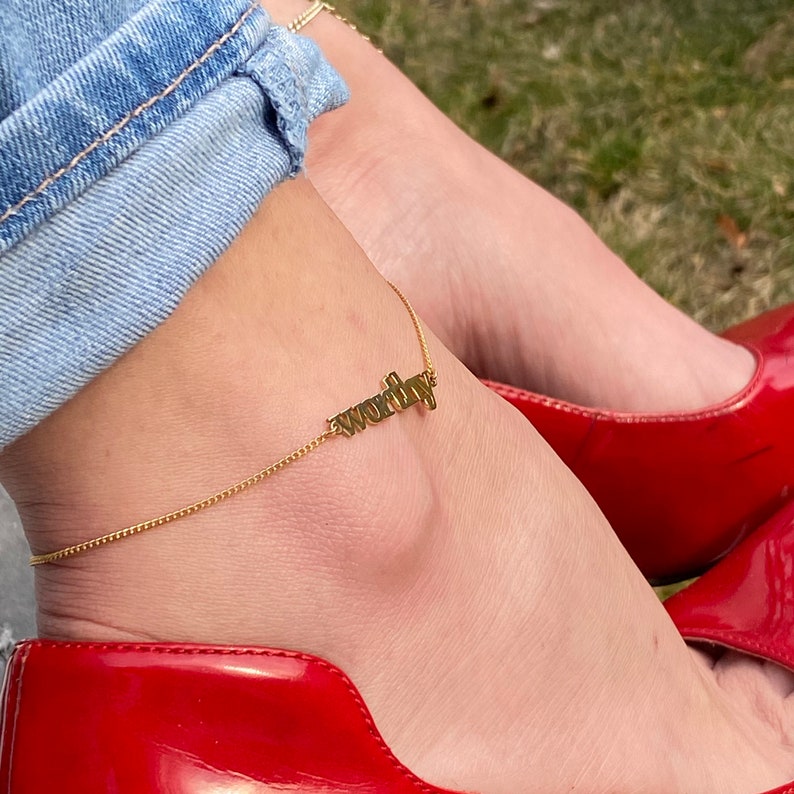 Gold worthy Anklet Worthy Anklet Gold Jewelry for Women Etsy