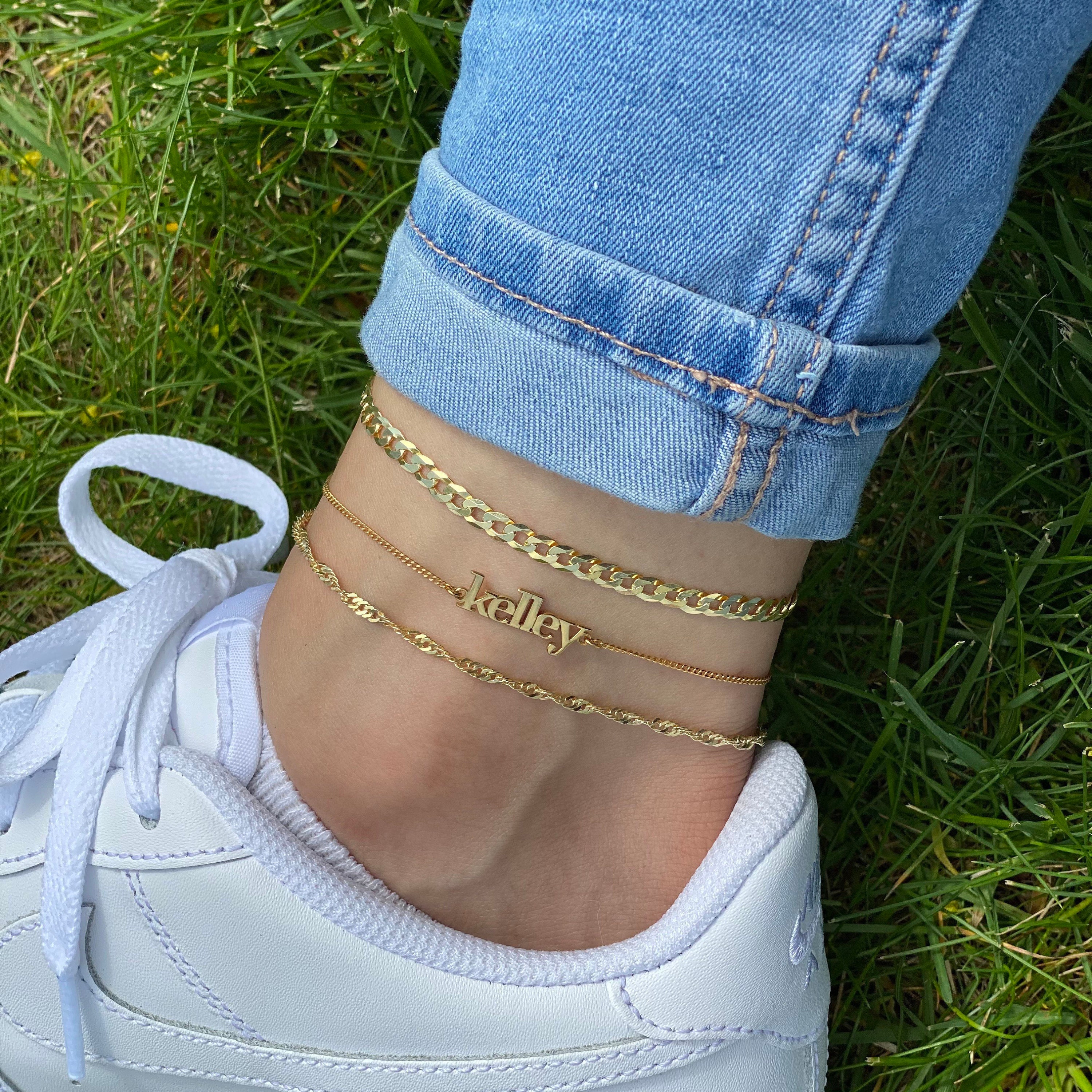 14K Gold Vermeil Ankle Jewelry Set 