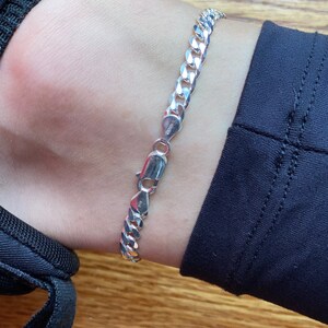 Silver Chain Anklet, Silver Curb Chain, 8 Silver Anklet-Silver Jewelry, Ankle Chain, Ankle Bracelet, Ankle Jewelry, Silver Jewelry, Gifts image 7