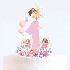 UNA FATA TOPPER Topper per torta di compleanno Foresta incantata Decorazioni per feste di compleanno per ragazze Giardino delle fate Download immediato Stampabile digitale 0002F