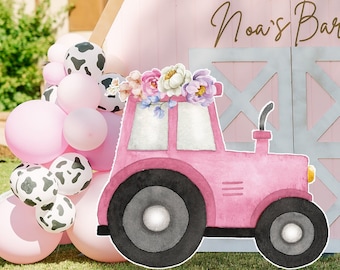 GRANJA DECORACIÓN GRANJA Tractor Chica Recorte Decoración Barnyard Ranch Animales Decoraciones de fiesta, Baby Shower, Fiesta de cumpleaños, descarga digital FARM11