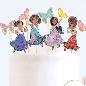 LA FAMILIA Cupcake Toppers Magiczna dziewczyna Dekoracje na przyjęcie urodzinowe Ogród Do druku Natychmiastowe pobieranie Baby shower Cyfrowe DO DRUKU FAM1