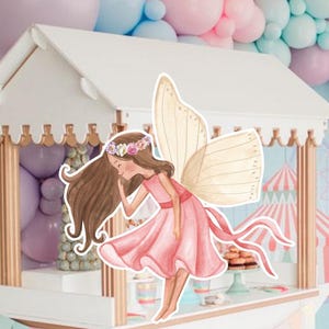FAIRY BIG DECOR Cutout Fairy Birthday Whimsical Enchanted Fairy Party Magical Floral Fairy Princess Instant Download printable 0002F