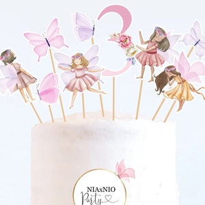 Fairy Cupcake Toppers Favor Tags Girl Fairy Birthday Party Decoration Enchanted Forest Tea Garden Party Download Digital PRINTABLE 0002F