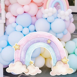 Wyprzedaż DUŻYCH DECORów: Urodziny jednorożca z wycięciem tęczy, Baby Shower UNICORN, przyjęcie urodzinowe, pobieranie cyfrowe UNI5555