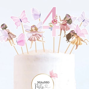 Fairy Cupcake Toppers Favor Tags Girl Fairy Birthday Party Decoration Enchanted Forest Tea Garden Party Download Digital PRINTABLE 0002F