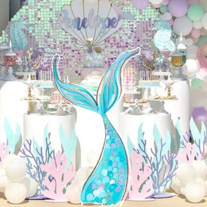 Cauda GRANDE DECORAÇÃO Recorte Aniversário Sereia Sob O Mar Festa Mágica Festa Do Mar Download Instantâneo IMPRIMÍVEL S2