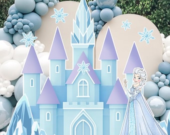 BIG BUNDLE FROZEN Princess Castle Cutout: Birthday Party Decoration (Digital Download) FROZ11