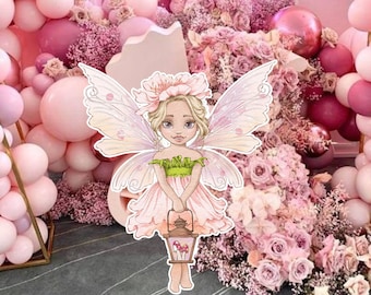 FAIRY BIG DECOR Cutout Fairy Birthday Whimsical Enchanted Fairy Party Magical Floral Fairy Princess Instant Download printable 2222F