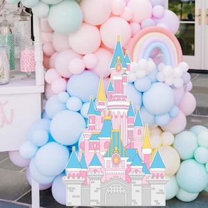 READY PRINT, princess CASTLE, foamboard, party props, Cutout princess castle, big decor, Birthday  castle Party, Magical Party 11prin