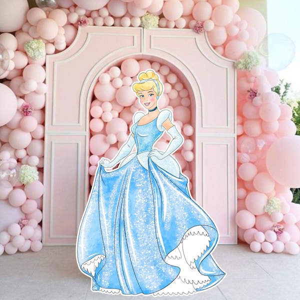 GRANDE DÉCORATION PRINCESSE : décoration de princesses découpée, décoration d'anniversaire de princes Baby Shower, fête d'anniversaire, téléchargement numérique décoration de découpe PRIN33