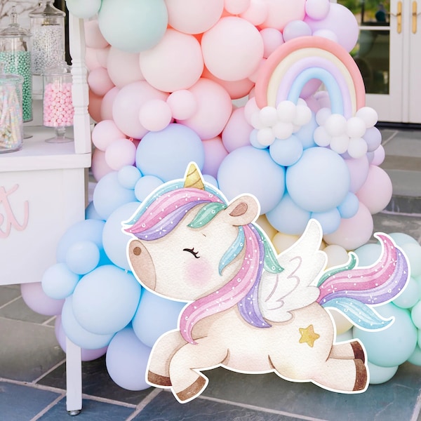 BIG DECOR on sale: Cutout Decor Unicorn Birthday, UNICORN Baby Shower, Birthday Party, digital download UNI5555