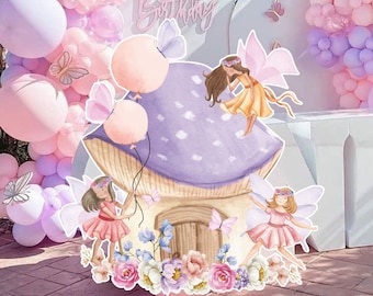 FAIRY BIG DECOR Knipsel Fairy Verjaardag Grillige Betoverde Fairy Party Magische Bloemenfee Prinses Instant Download afdrukbare 0002F