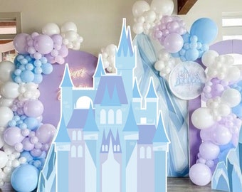CASTELLO GRANDE DECORAZIONE Ritaglio principessa Festa di compleanno Castello di Frozen Principessa Download immediato stampabile FROZ11