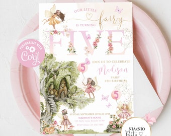 Editable Fairy Garden Birthday Invitation: Magical Forest (Digital Download)