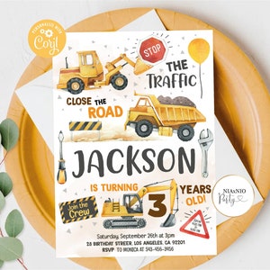 Construction Birthday Invitation: Dump Truck Party (Digital Download)