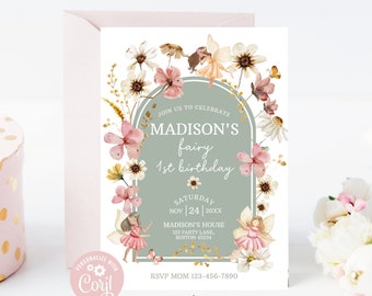Editable Fairy Garden Birthday Invitation (Digital Download)