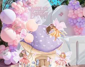 FAIRY BIG DECOR Cutout Fairy Birthday Whimsical Enchanted Fairy Party Magical Floral Fairy Princess Instant Download printable 0002F