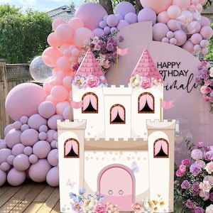 CASTLE BIG DECOR Cutout princess Birthday Party Magical Floral Princess Instant Download printable PRIN11