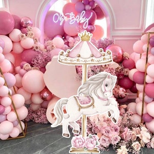 HORSE BIG DECOR Cutout princess Birthday Party Magical Floral Princess Instant Download printable PRIN11