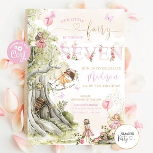 Editable Fairy Garden Birthday Invitation (Digital Download)