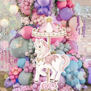 HORSE BIG DECOR Cutout princess Birthday Party Magical Floral Princess Instant Download printable PRIN11