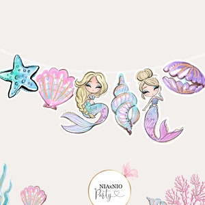 Mermaid Birthday Banner: Under The Sea Party Decor (Digital Download)