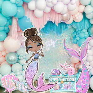 PACOTE GRANDE DECORAÇÃO Recorte Aniversário Sereia Festa No Mar Festa Mágica Download Instantâneo Para Impressão S1