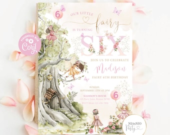 Editable Fairy Garden Birthday Invitation: Magical Forest (Digital Download)