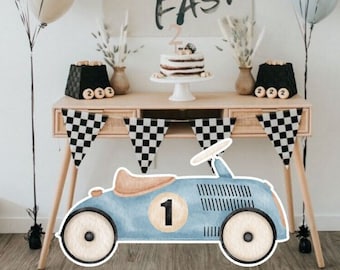 BIG DECOR ( Number to edit) Race Car Second Birthday Racing: Cutout Birthday Cutout Decor Baby Shower, Birthday Party, digital download RAC1