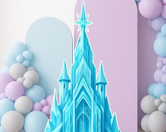 FROZEN CASTLE Princess Castle Cutout: Birthday Party Decoration (Digital Download)