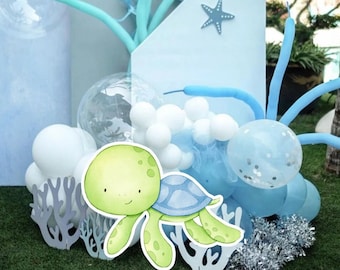 CUSTOM CUTOUTS, OCEAN, foamboard, party props, big decor, Cutout Under the sea Party Decorations Birthday 11OCE