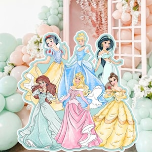 GRANDE DÉCORATION PRINCESSE : décoration de princesses découpée, décoration d'anniversaire de princes Baby Shower, fête d'anniversaire, téléchargement numérique décoration de découpe PRINC1