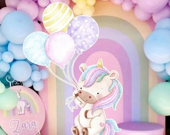 Unicorn Birthday Cutout Decor: Baby Shower Party (Digital Download)