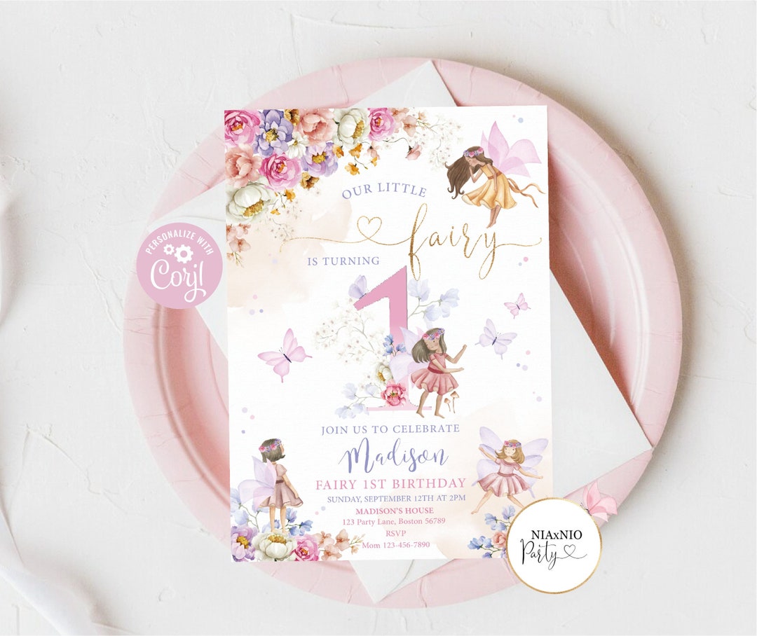Editable Fairy Birthday Invitation Fairy Garden Birthday Fairy Forest ...