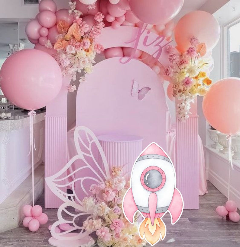 Rocket Girl Space Decor: Galaxy Baby Shower, Birthday (digital Download ...