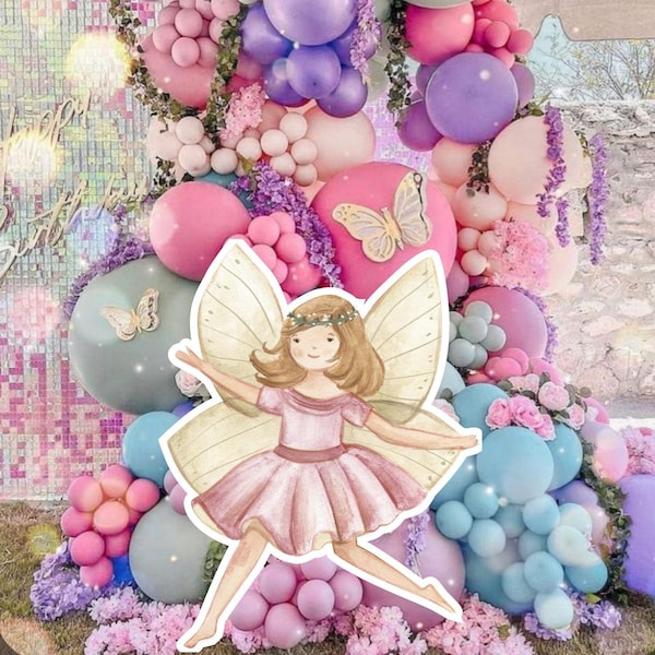Fairy Birthday Party Decor: Whimsical Floral Cutout (Instant Download)