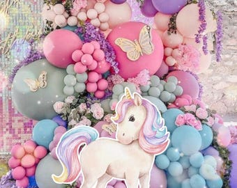 Unicorn Birthday Cutout Decor: Baby Shower Party (Digital Download)