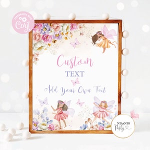 Editable Fairy Garden Sign: Custom Birthday Party Decor (Digital Download)