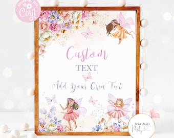 Editable Fairy Garden Sign: Custom Birthday Party Decor (Digital Download)