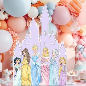 KASTEEL BIG DECOR Knipsel prinses verjaardagsfeestje kasteel prinses Instant Download afdrukbaar