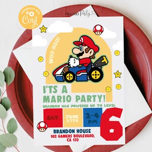 Super Mario Birthday Invitation | Birthday Invitation | Super Mario Invitation | Editable Printable Mario Invitation Birthday Template MAR11