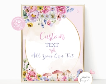 Editable Fairy Garden Sign: Custom Birthday Party Decor (Digital Download)
