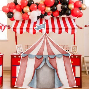 Wycinanki z motywem karnawału cyrkowego: dekoracja na przyjęcie urodzinowe (do pobrania w wersji cyfrowej)