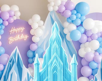 FROZEN CASTLE Princess Castle Cutout: Birthday Party Decoration (Digital Download)